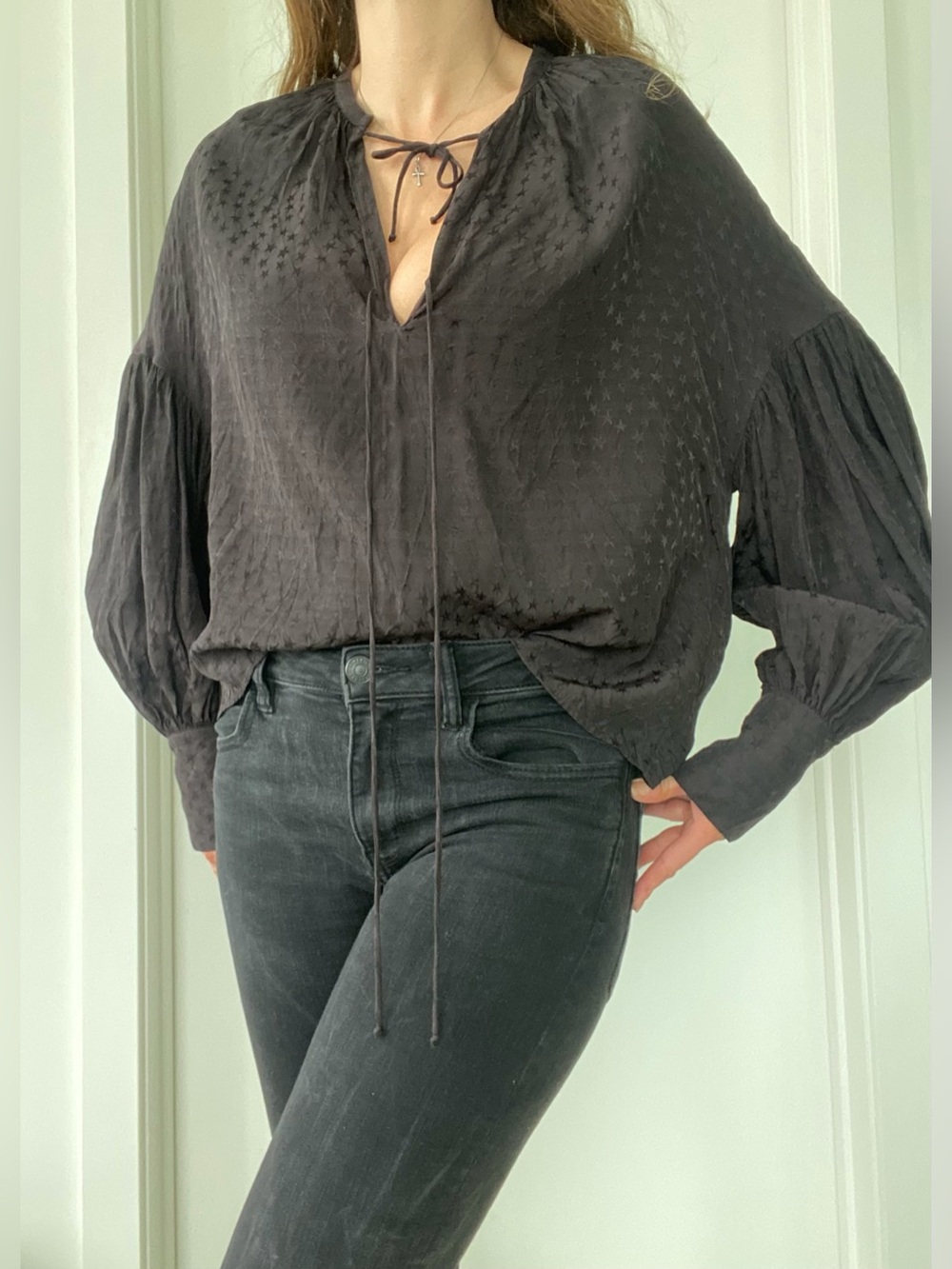 Pirate blouse with stars and balloon sleeves Size 6